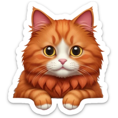 Red cat in car  sticker