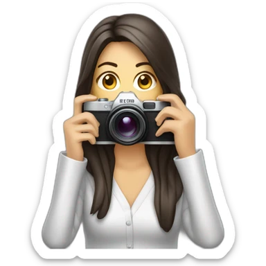 Paparazzi mujer con su cámara tomando foto sticker