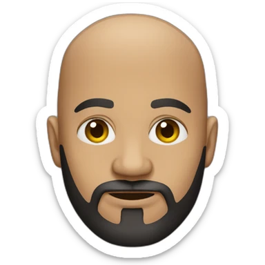 Dark Medium skin bald man with medium black beard sticker