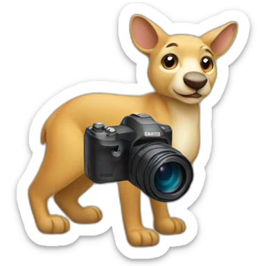Känguru with a camera  sticker