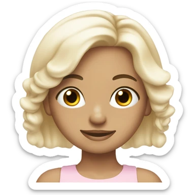 beautiful blonde girl wearing light pink doing pilates sticker