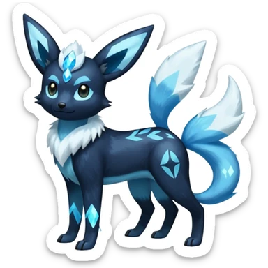 Manectric-Electrike-Aurorus-Umbreon-Glaceon-Fakémon-hybrid-creature (full body), 4 legs sticker
