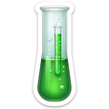 test tube with green liquid sticker