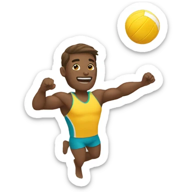Male Beach volleyball player hitting sticker