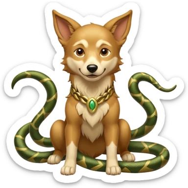 loki god of mischief as a dog. he as snakes dynamic pose sticker