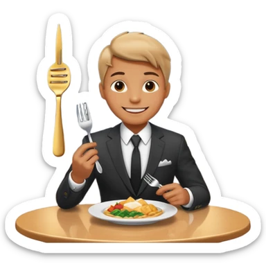 someone who eats in restaurants high above the city with the city on the background
 sticker