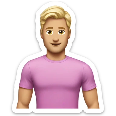 White guy wearing a barbie tee sticker