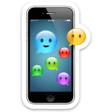 an iphone where we can see bubble speech on the screen sticker