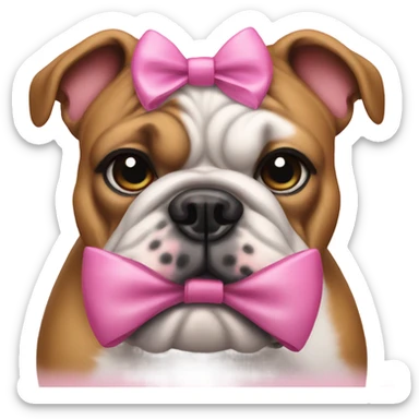 Bulldog with pink now sticker