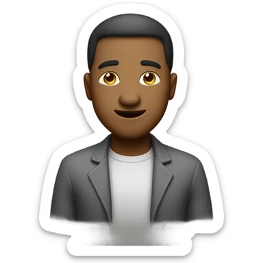 Person looking down while rubbing hands like a villain  sticker