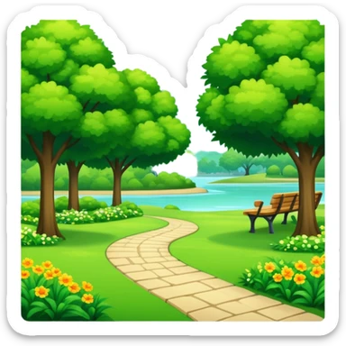 Scenic summer park sticker