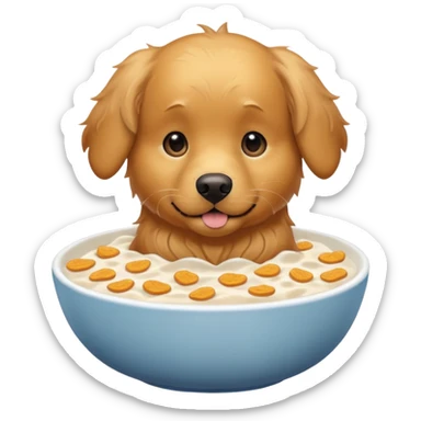 dog in a bowl of cereal sticker