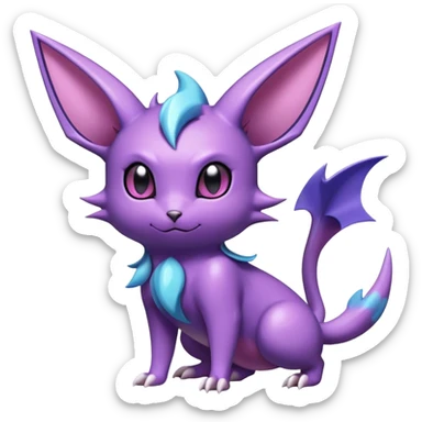 Cool Edgy Cute Shiny Noibat-Espeon-Nidorino-hybrid  full body sticker