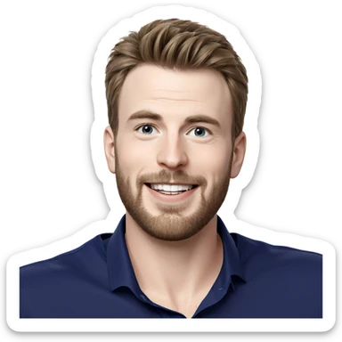 smiling boy in blue shirt sticker