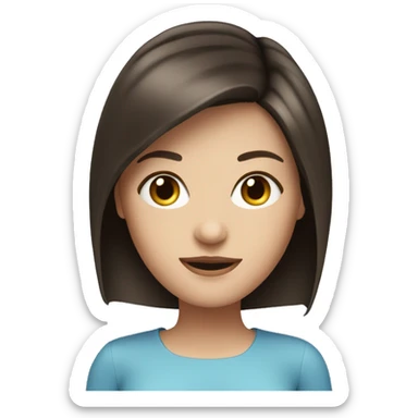 creates an avatar of a brunette woman with bobbed hair and blue eyes sticker