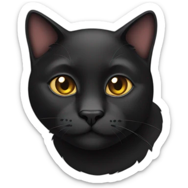Fat black cat sticker