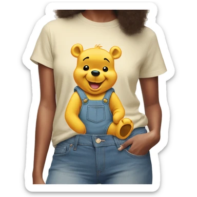 Winnie the pooh tshirt and jeans sticker
