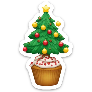 Weihnachstbaum mit Muffins sticker