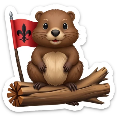 albanian flag with beaver on it sticker
