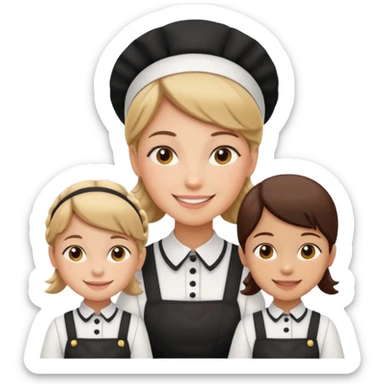 maid with kids sticker