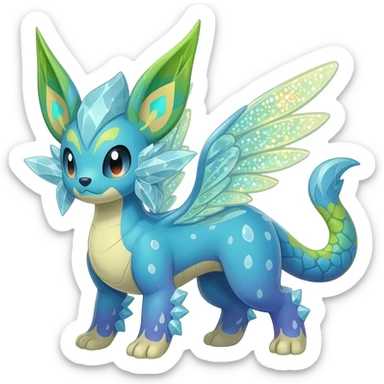 Colorful Exotic Meloetta-Vaporeon-Leafeon-Amaura-Venom-Stitch-Fakémon-creature-hybrid sticker