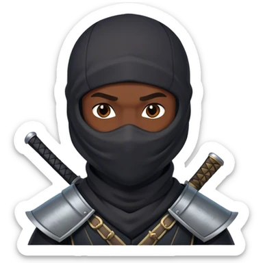 The ninja emoji combined with an european Knight  sticker