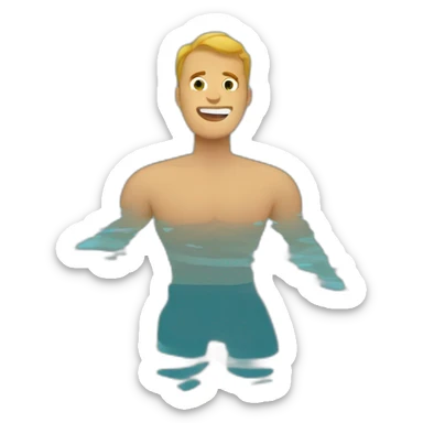 Homme qui nage dans une piscine sticker