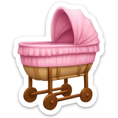 Pink baby bassinet  sticker