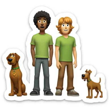 Shaggy and Scooby-Doo and the Mystery Machine sticker