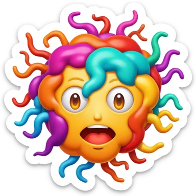 Italian Brainrot meme with exaggerated expressions and chaotic energy sticker