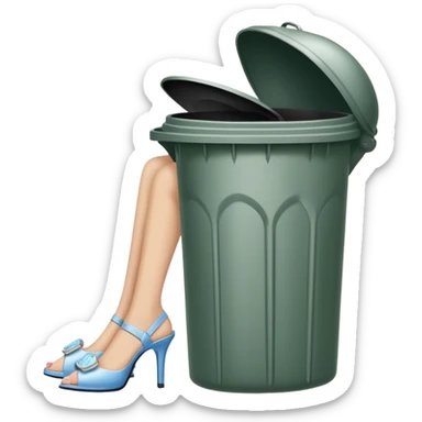 Cendrillon avec des chaussures en forme de poubelle  sticker
