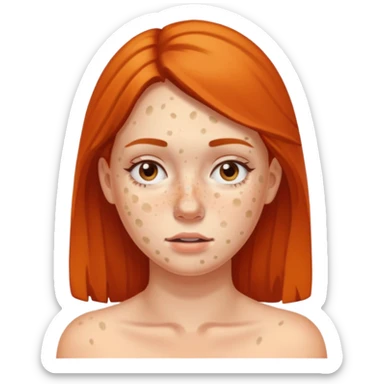 woman with acne and pimple on skin sticker