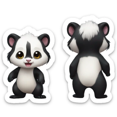 Cute skunk-panda-ferret-hybrid full body sticker