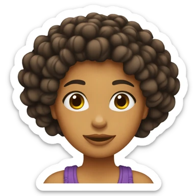 chica con trenzas afro sticker