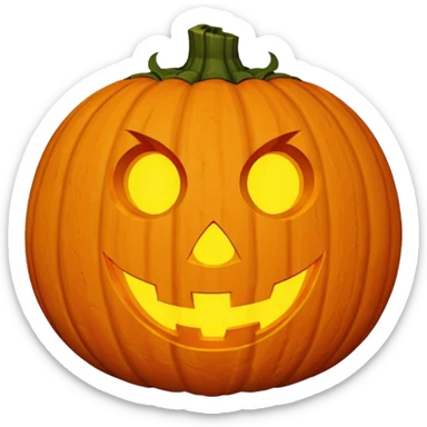 Jack-o’-Lantern – Carved pumpkin with glowing face sticker