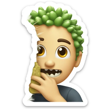 Person eating a prickly cactus  sticker