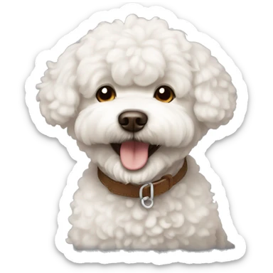 brown bichon dog happy sticker