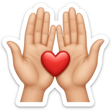 Corazón uniendo los dedos corazon y pulgar entre dos manos sticker
