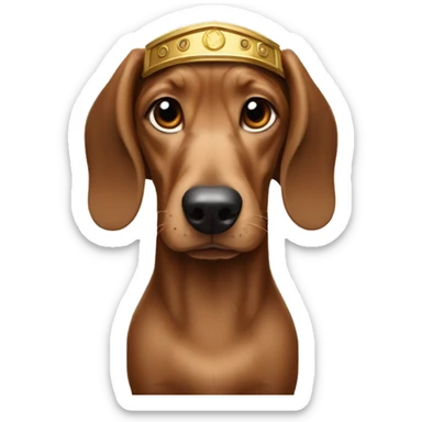 dauchund named hector as a greek god, emperor and thor all in one. fill the emoji frame so it does not look small when used sticker