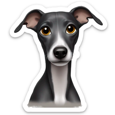 Black Italian greyhound sticker