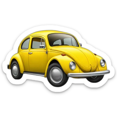 Yellow beetle car sticker