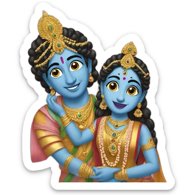 Krishna and Radha sticker
