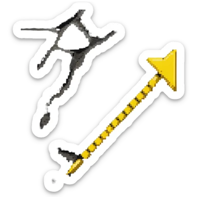 bright yellow arrow painted on stone, Camino de Santiago marker sticker