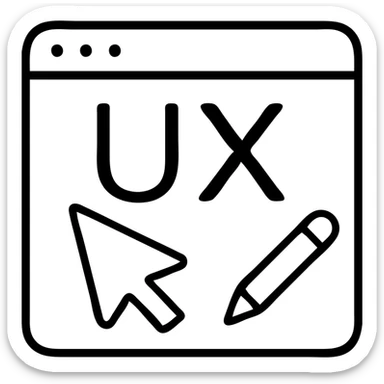 UX design icon, 24 by 24 px, 1 px stroke sticker