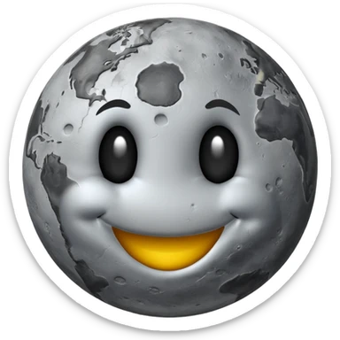 planet mercury smiley face sticker