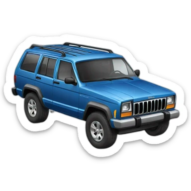 A blue jeep cherokee sticker