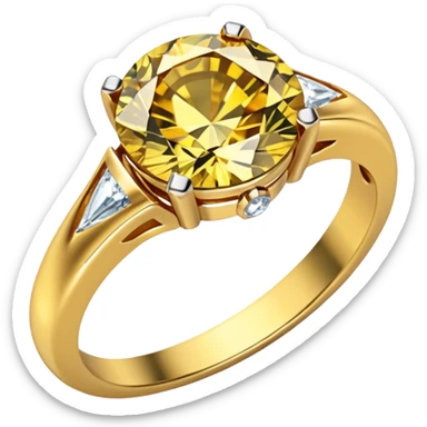 gold ring with a diamond sticker