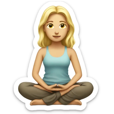 blonde girl in meditation sticker