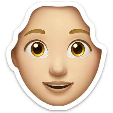 very happy plus-sized woman with blonde wavy hair and no eyebrows sticker