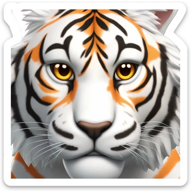 White and orange tiger sticker